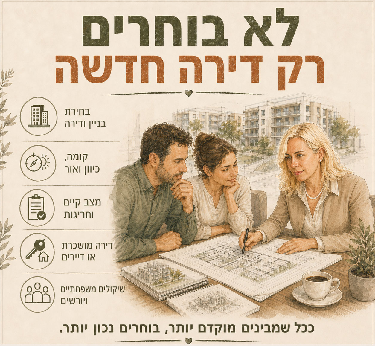 לא בוחרים רק דירה חדשה - בוחרים איכות חיים