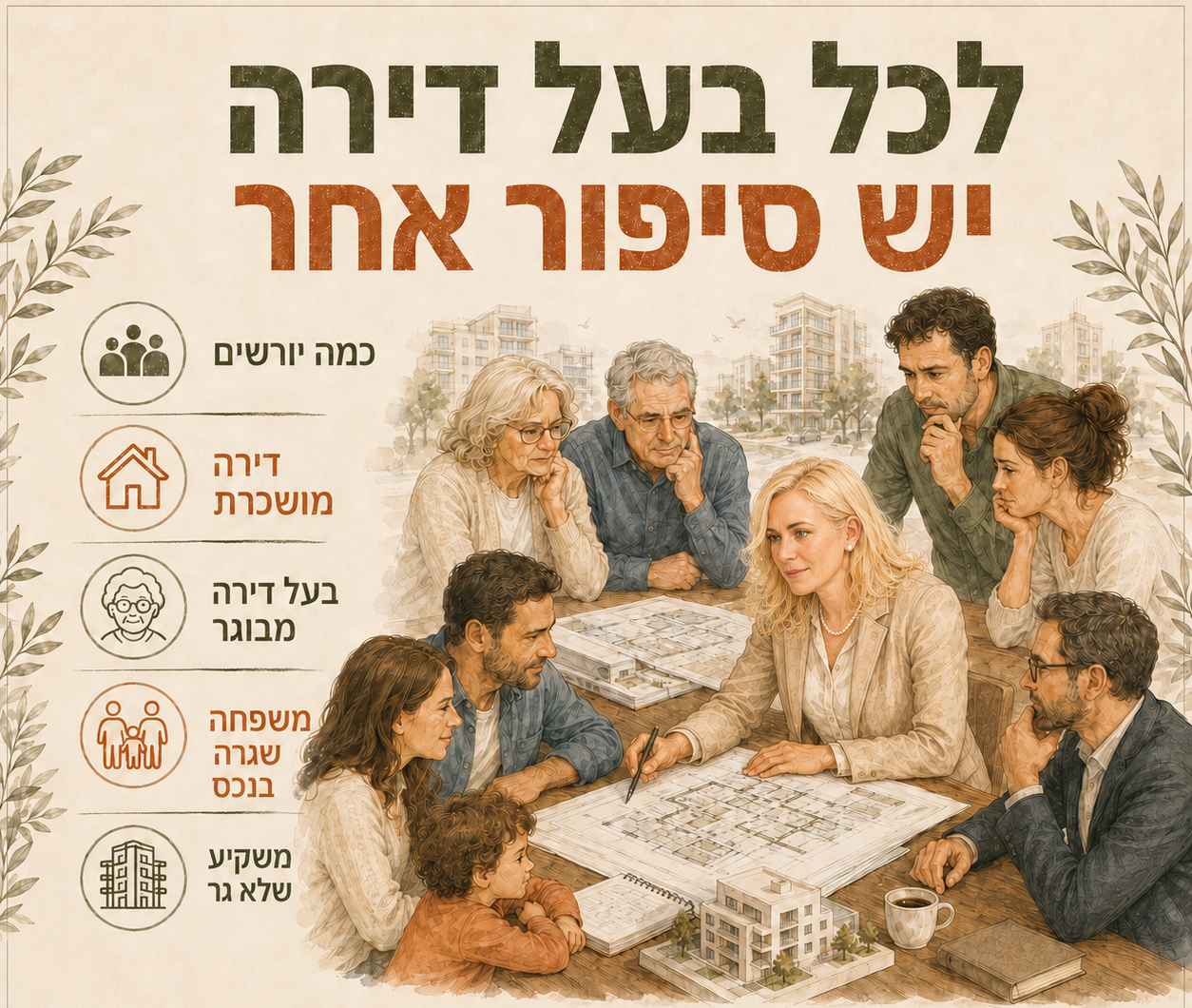 לכל בעל דירה יש סיפור אחר בתהליך פינוי בינוי